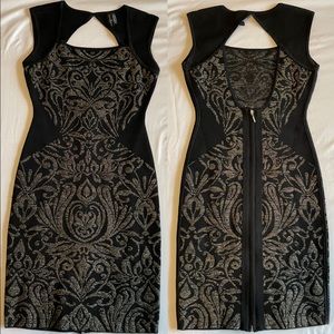Guess by Marciano Black and Gold Dress